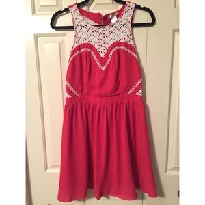 Pretty lace and pink boutique dress size M